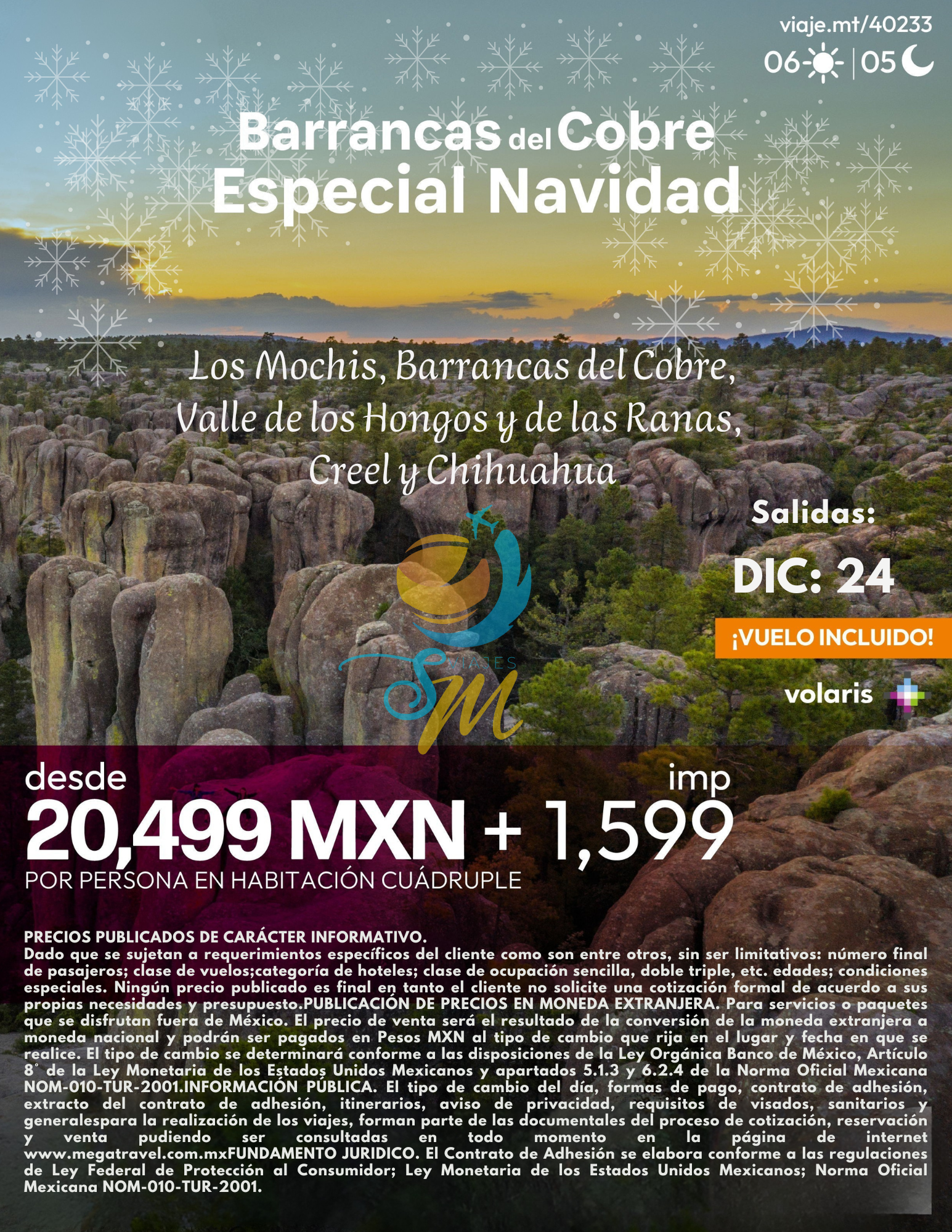 Póster Barrancas del Cobre Navidad
